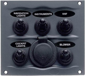 Bryterpanel 5 brytere + 12V uttak - BEP