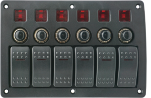 Bryterpanel 6 brytere - Rocker switch type 12V/24V